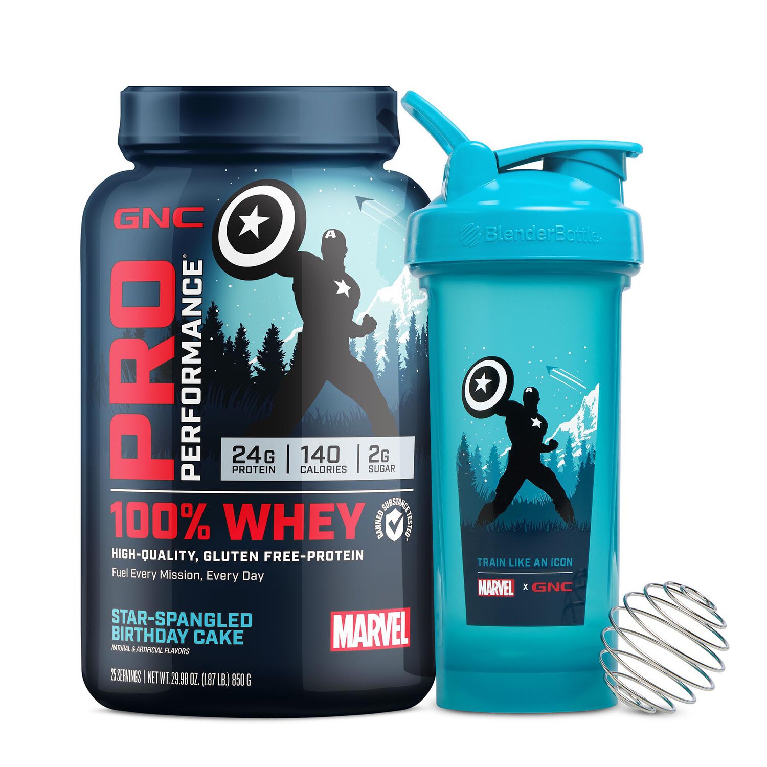 PowerMax x Marvel MSB-6S (600ml) Captain America Marvel Edition Protein Shaker  Bottle with Single Storage